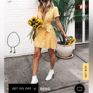 Yellow flowered sundress from Lulus- never worn